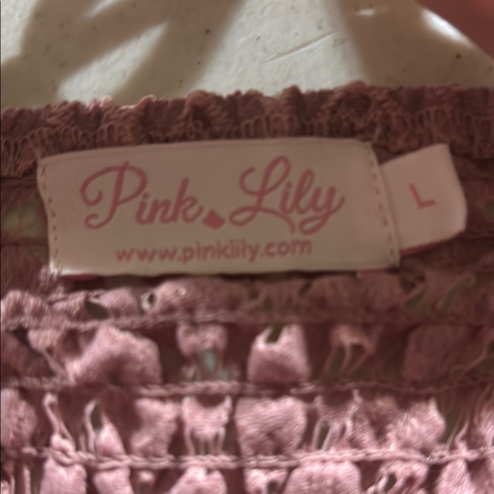 Pink Lily Mauve Lace Top - Picture 2 of 3